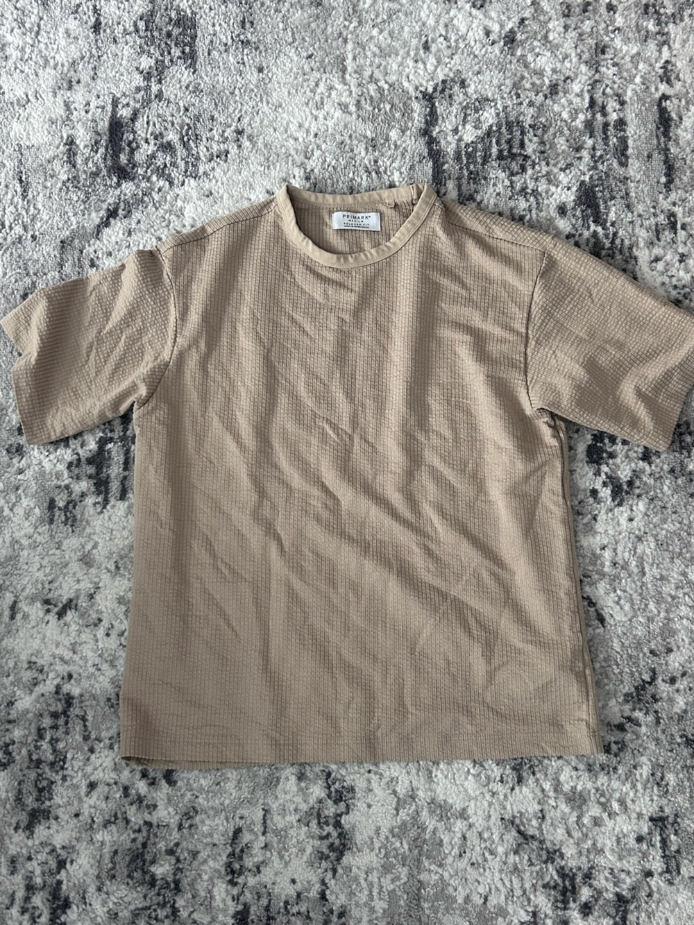 Primark Beige Waffle Short Sleeve Shirt
